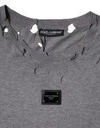 Dolce &amp; Gabbana Gray Logo Crew Neck Short Sleeves T-shirt