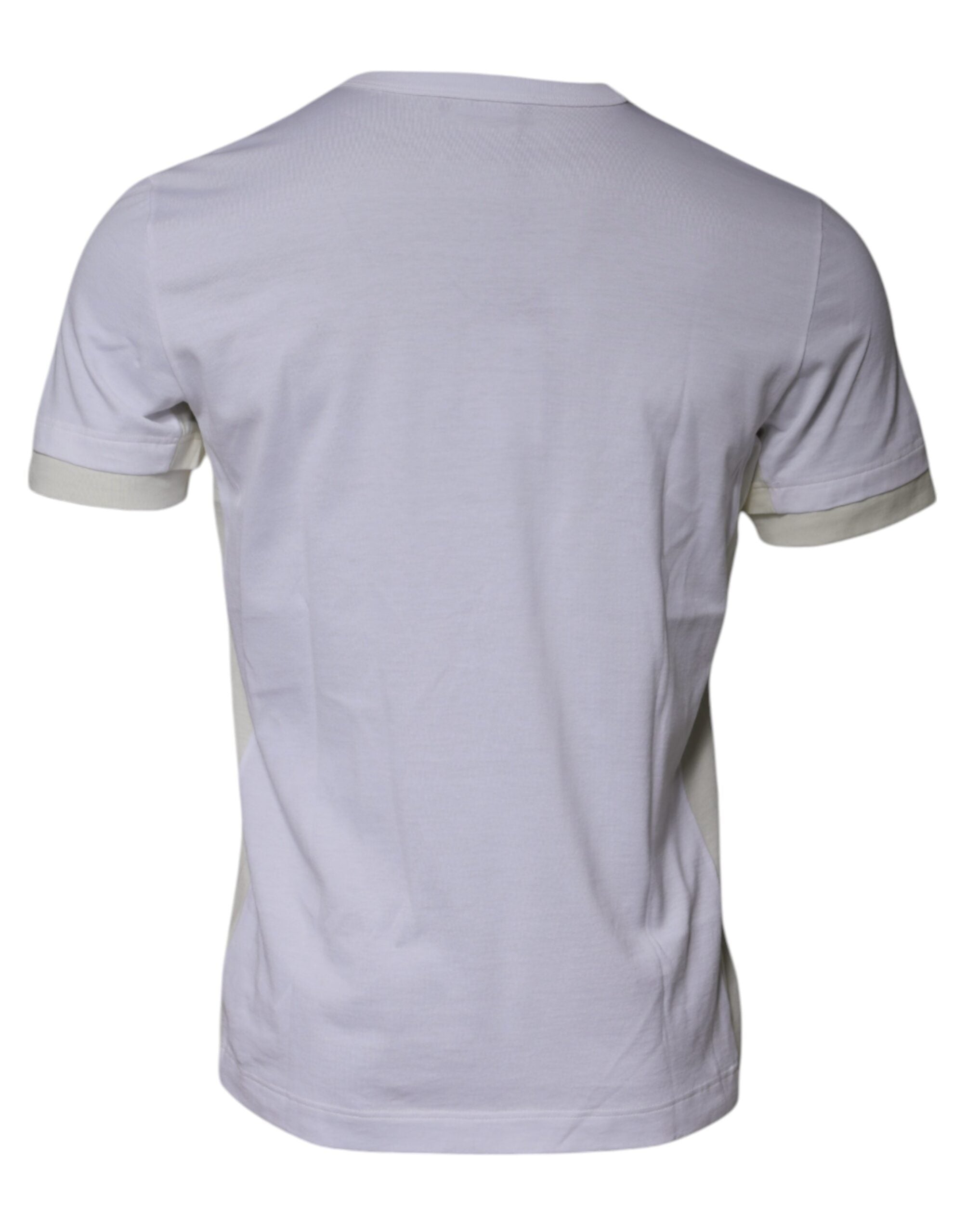 Dolce &amp; Gabbana White Cotton Crew Neck Short Sleeves T-shirt