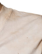 Dolce &amp; Gabbana Beige Graphic Print Cotton V-neck T-shirt