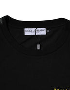 Dolce &amp; Gabbana Black Logo Print Cotton Short Sleeve T-shirt