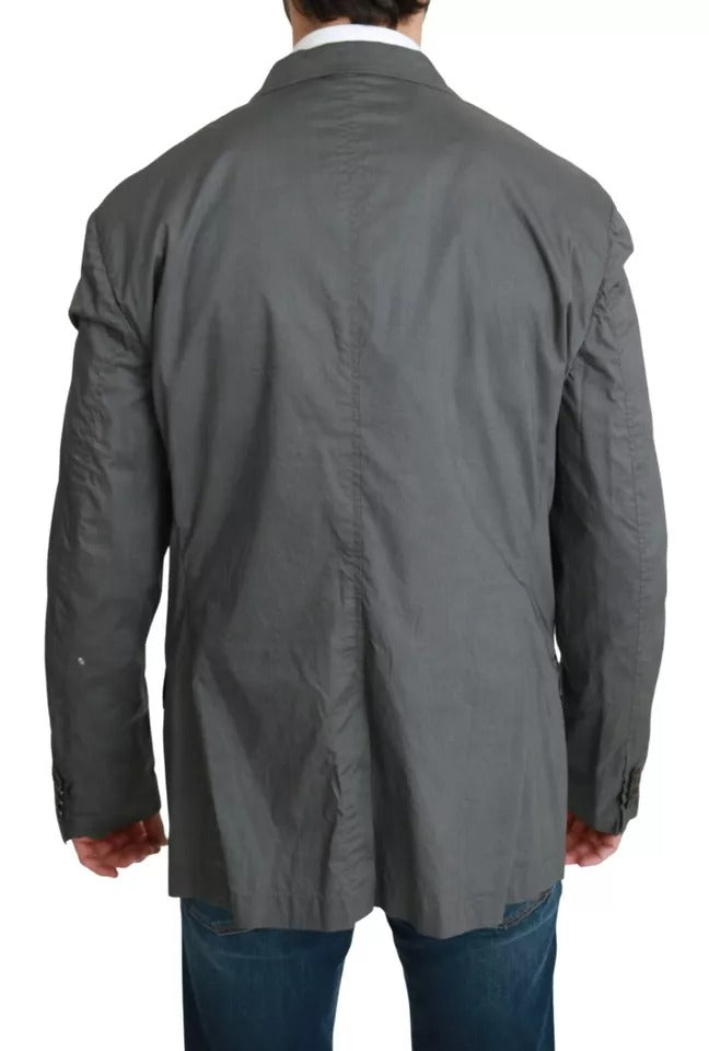 Dolce &amp; Gabbana Gray Cotton Single Breasted Formal Blazer
