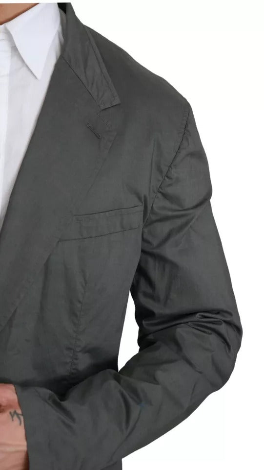 Dolce &amp; Gabbana Gray Cotton Single Breasted Formal Blazer
