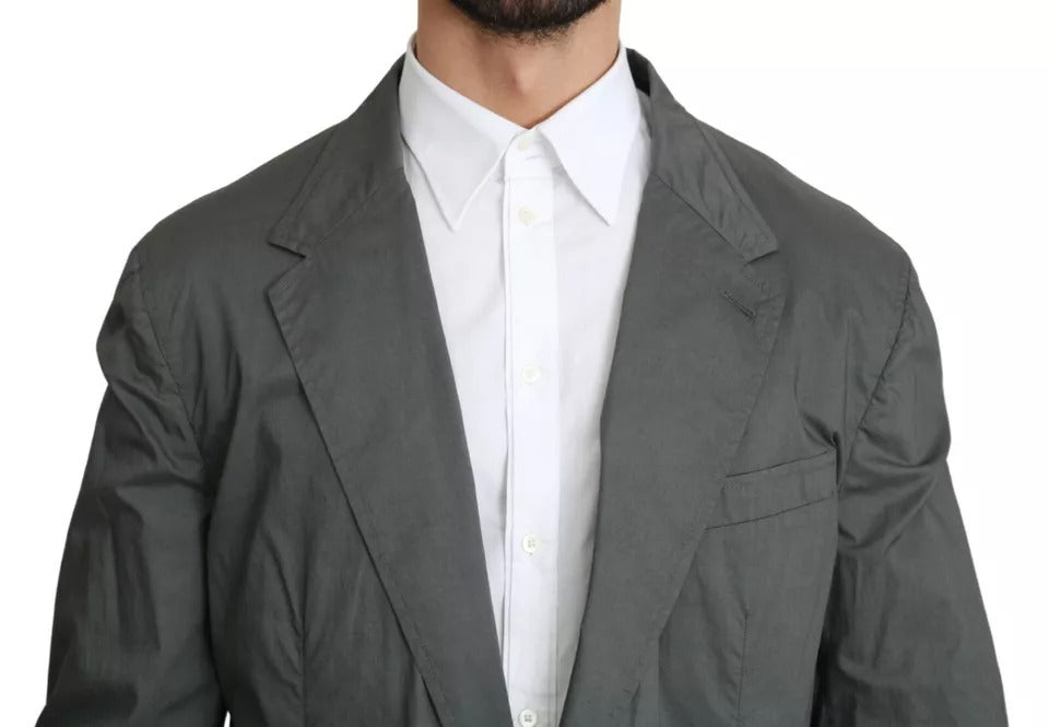 Dolce &amp; Gabbana Gray Cotton Single Breasted Formal Blazer