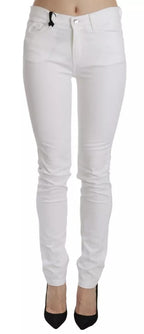 Dolce &amp; Gabbana White Crystal Embellished Skinny Jeans
