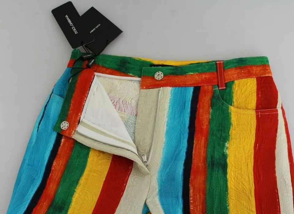 Dolce &amp; Gabbana Multicolor Flared Stripe Painterly Pants