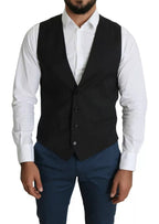 Dolce &amp; Gabbana Black Men Formal STAFF Dress Waistcoat Vest