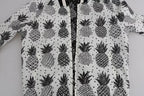 Dolce &amp; Gabbana White Black Pineapple Bomber Coat Jacket