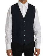 Dolce &amp; Gabbana Blue Wool MARTINI Blazer Vest 2 Piece
