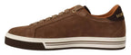 Dolce &amp; Gabbana Brown Suede Logo Low Top Sneakers Men Shoes