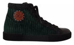 Dolce &amp; Gabbana Green Corduroy High Tops Sneakers Mens Casual Shoes
