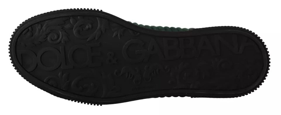 Dolce &amp; Gabbana Green Corduroy High Tops Sneakers Mens Casual Shoes