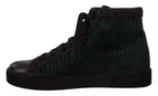 Dolce &amp; Gabbana Green Corduroy High Tops Sneakers Mens Casual Shoes