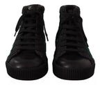 Dolce &amp; Gabbana Green Corduroy High Tops Sneakers Mens Casual Shoes