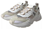 Dolce &amp; Gabbana White Beige Leather Sport DAYMASTER Shoes Sneakers