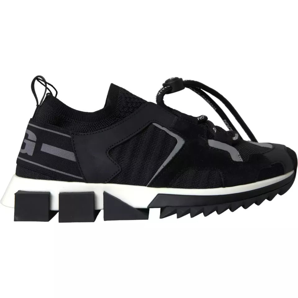 Dolce &amp; Gabbana Black White Logo Sorrento Mens Sneakers Shoes