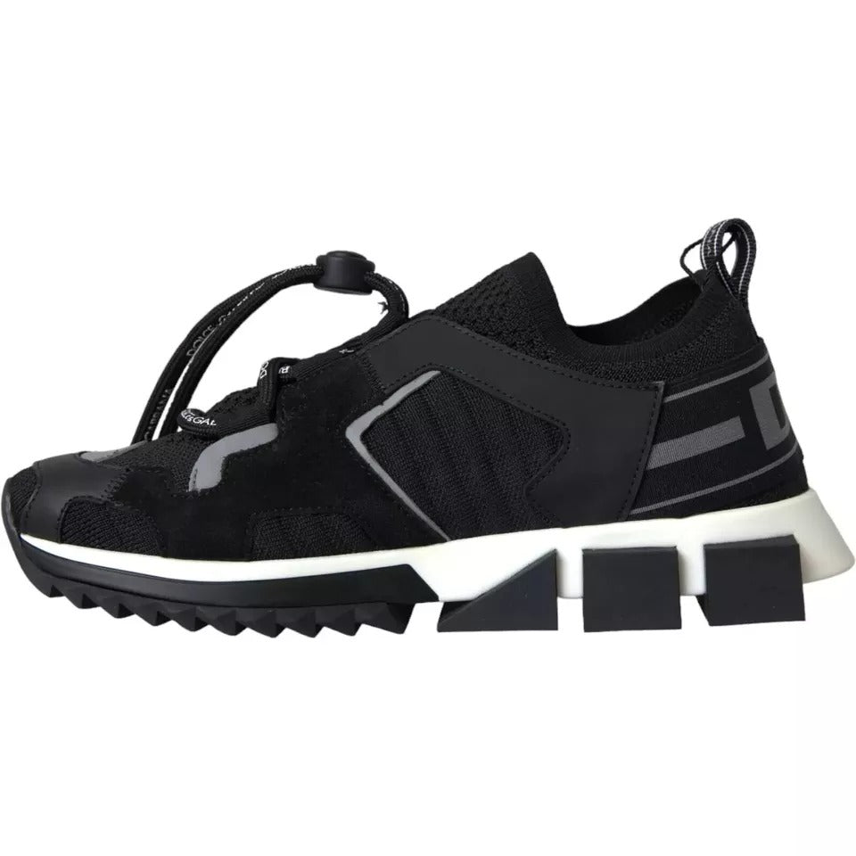 Dolce &amp; Gabbana Black White Logo Sorrento Mens Sneakers Shoes