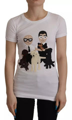 Dolce &amp; Gabbana White #DGFamily Patch Top Cotton T-shirt