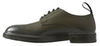 Dolce &amp; Gabbana Green Leather Rubber Sole Dress Shoes