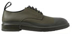 Dolce &amp; Gabbana Green Leather Rubber Sole Dress Shoes