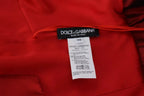 Dolce &amp; Gabbana Red A-line Pleated Midi Satin Silk Dress
