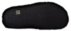 Dolce &amp; Gabbana Black Polyester Faux Fur Mens Flats Sandals Shoes