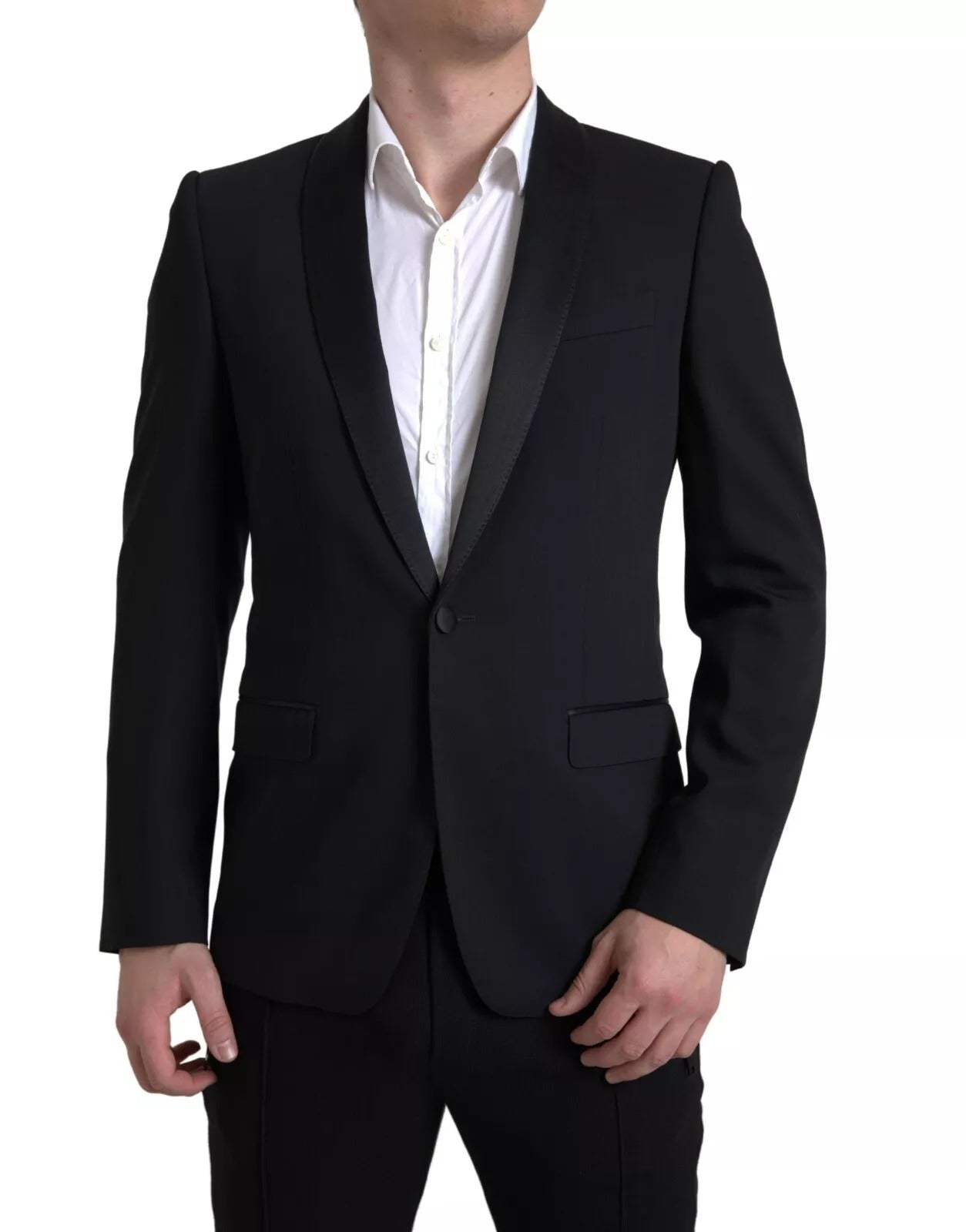 Dolce &amp; Gabbana Black Wool Single Breasted MARTINI Blazerclothing