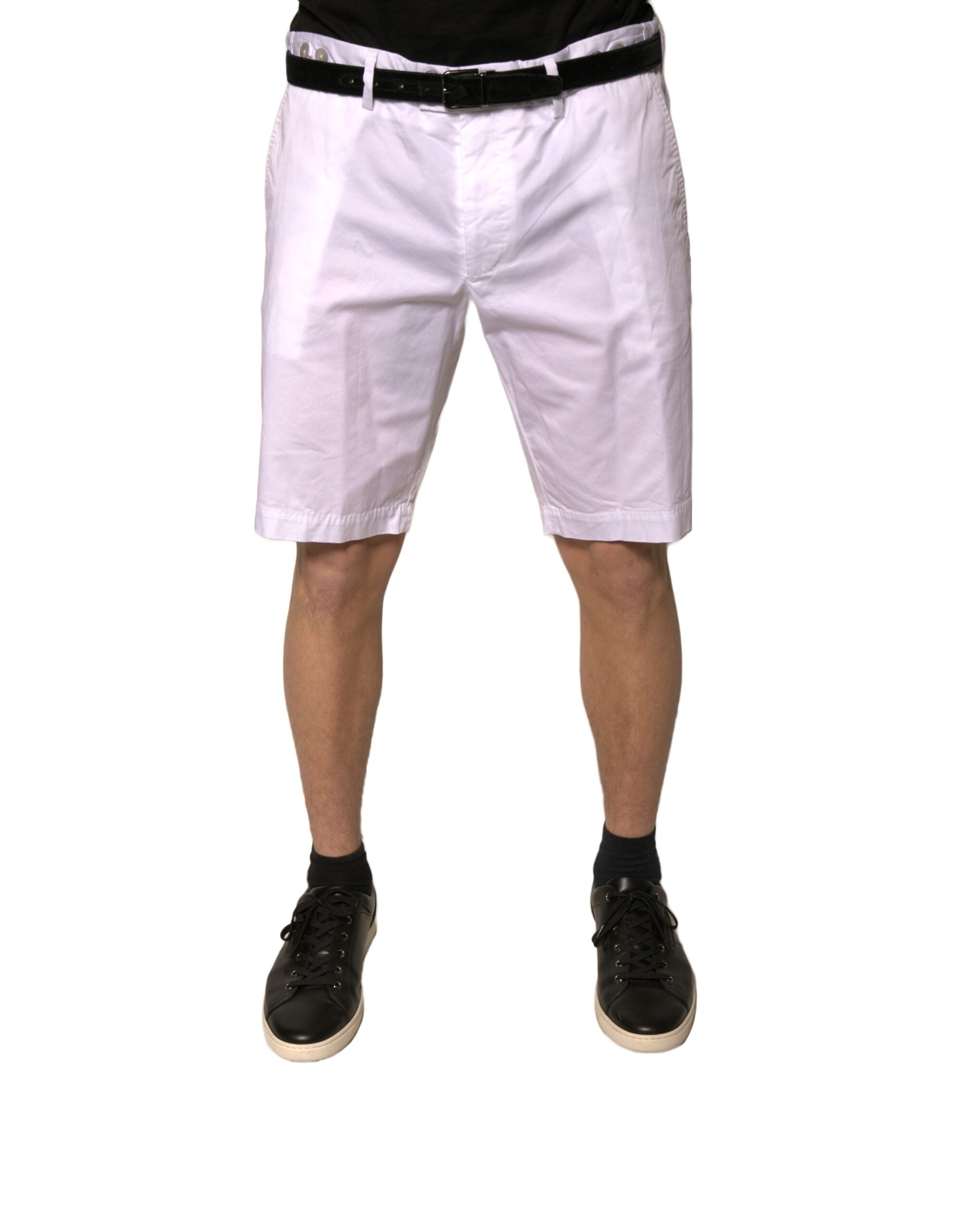 Dolce &amp; Gabbana White Chinos Cotton Stretch Casual Shorts