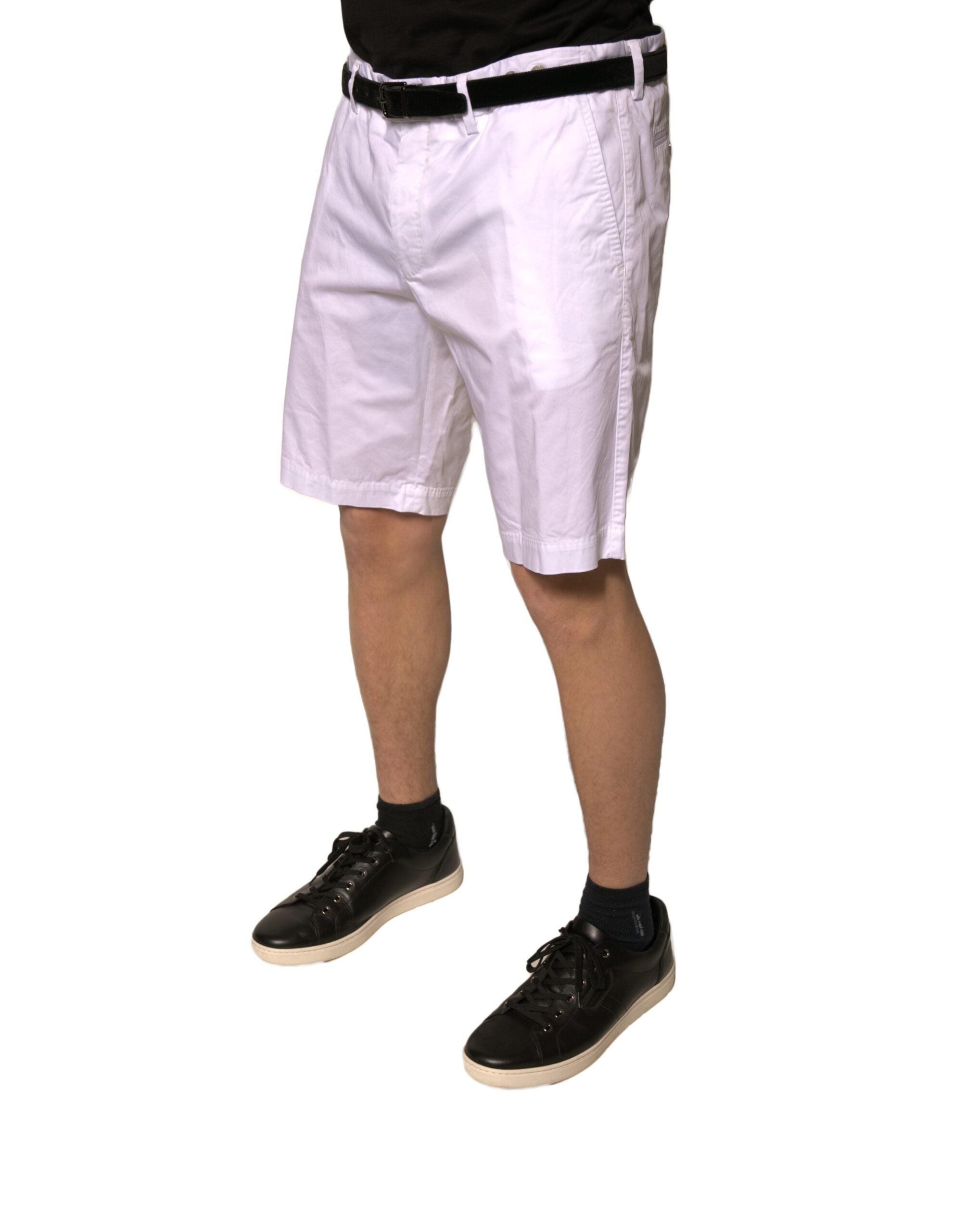 Dolce &amp; Gabbana White Chinos Cotton Stretch Casual Shorts