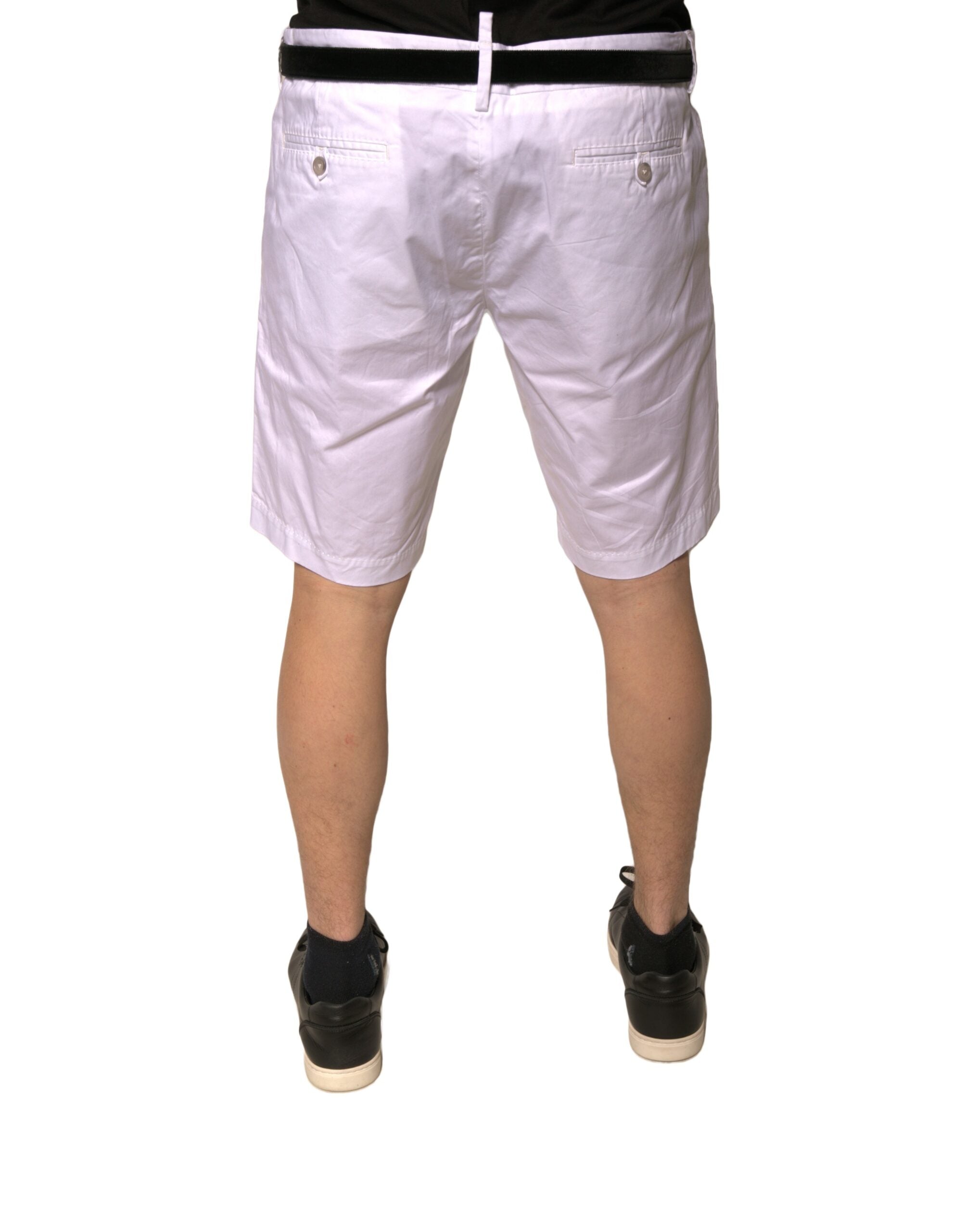 Dolce &amp; Gabbana White Chinos Cotton Stretch Casual Shorts