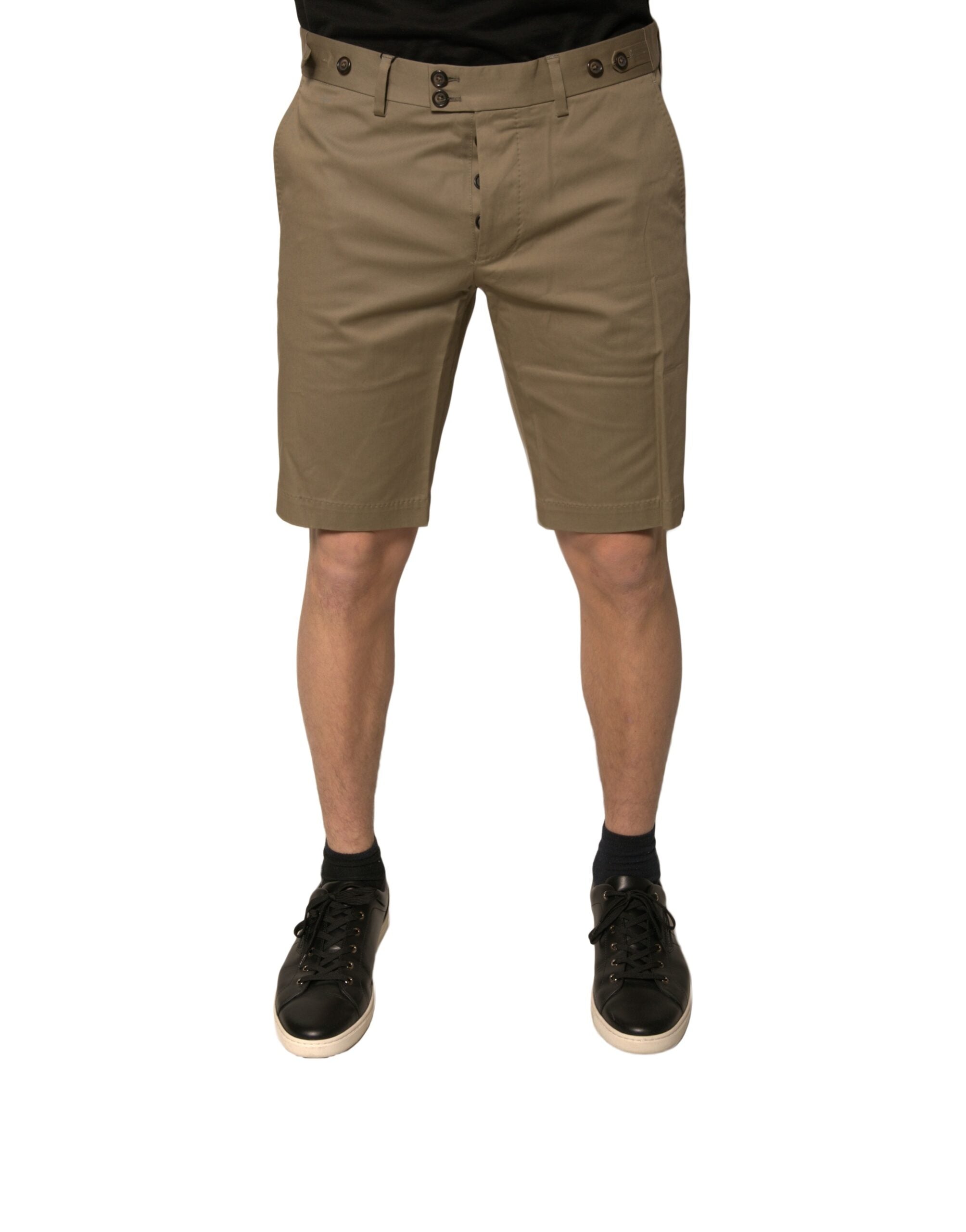 Dolce &amp; Gabbana Brown Chino Cotton Stretch Casual Shorts