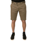 Dolce &amp; Gabbana Brown Chino Cotton Stretch Casual Shorts