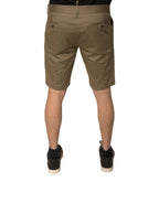 Dolce &amp; Gabbana Brown Chino Cotton Stretch Casual Shorts