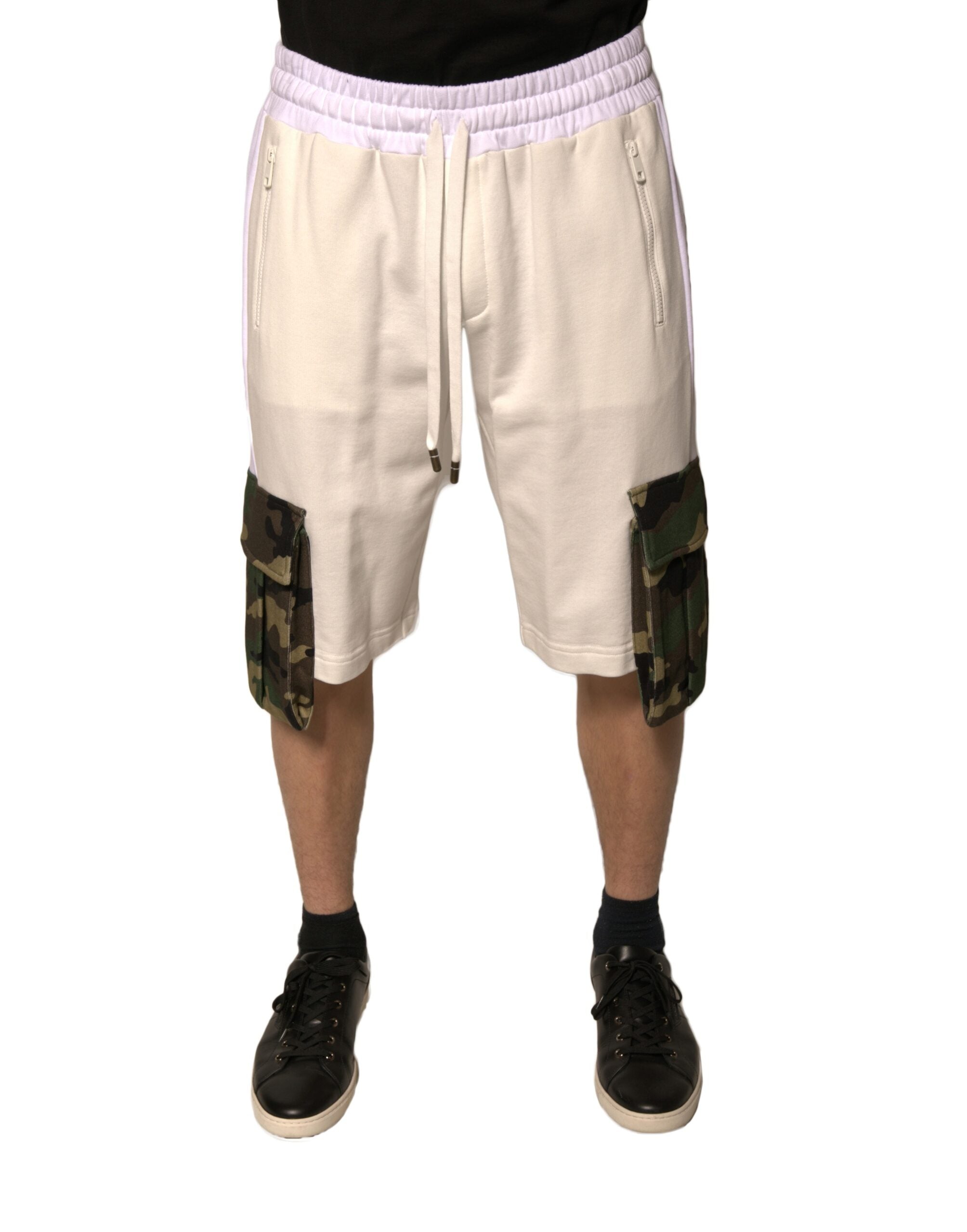 Dolce &amp; Gabbana Beige Cotton Men Casual Cargo Bermuda Shorts