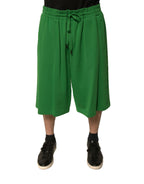 Dolce &amp; Gabbana Green Cotton Blend Men Bermuda Shorts
