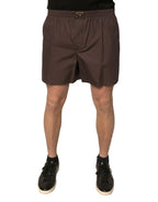 Dolce &amp; Gabbana Brown Cotton Blend Men Mid Waist Shorts
