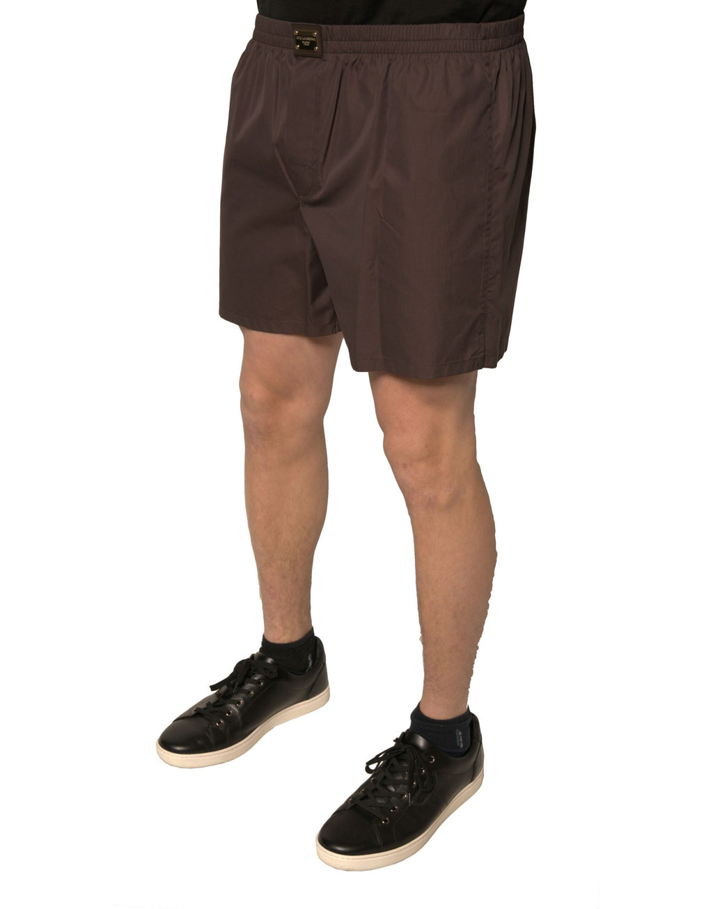 Dolce &amp; Gabbana Brown Cotton Blend Men Mid Waist Shorts