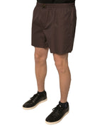 Dolce &amp; Gabbana Brown Cotton Blend Men Mid Waist Shorts