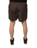 Dolce &amp; Gabbana Brown Cotton Blend Men Mid Waist Shorts