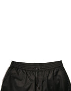 Dolce &amp; Gabbana Black Polyester Jersey Mid Waist Shorts