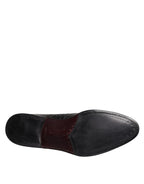 Dolce &amp; Gabbana Black Leather Derby Wingtip Lace Up Formal Dress Shoes