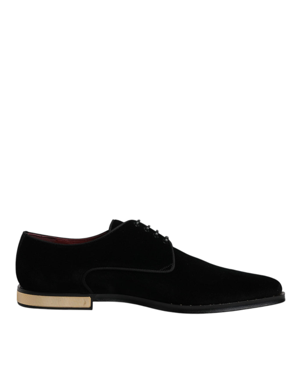Dolce &amp; Gabbana Black Velvet Cotton Lace Up Derby Shoes