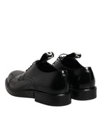 Dolce &amp; Gabbana Black Patent Leather Derby Lace Up Formal Dress Shoes