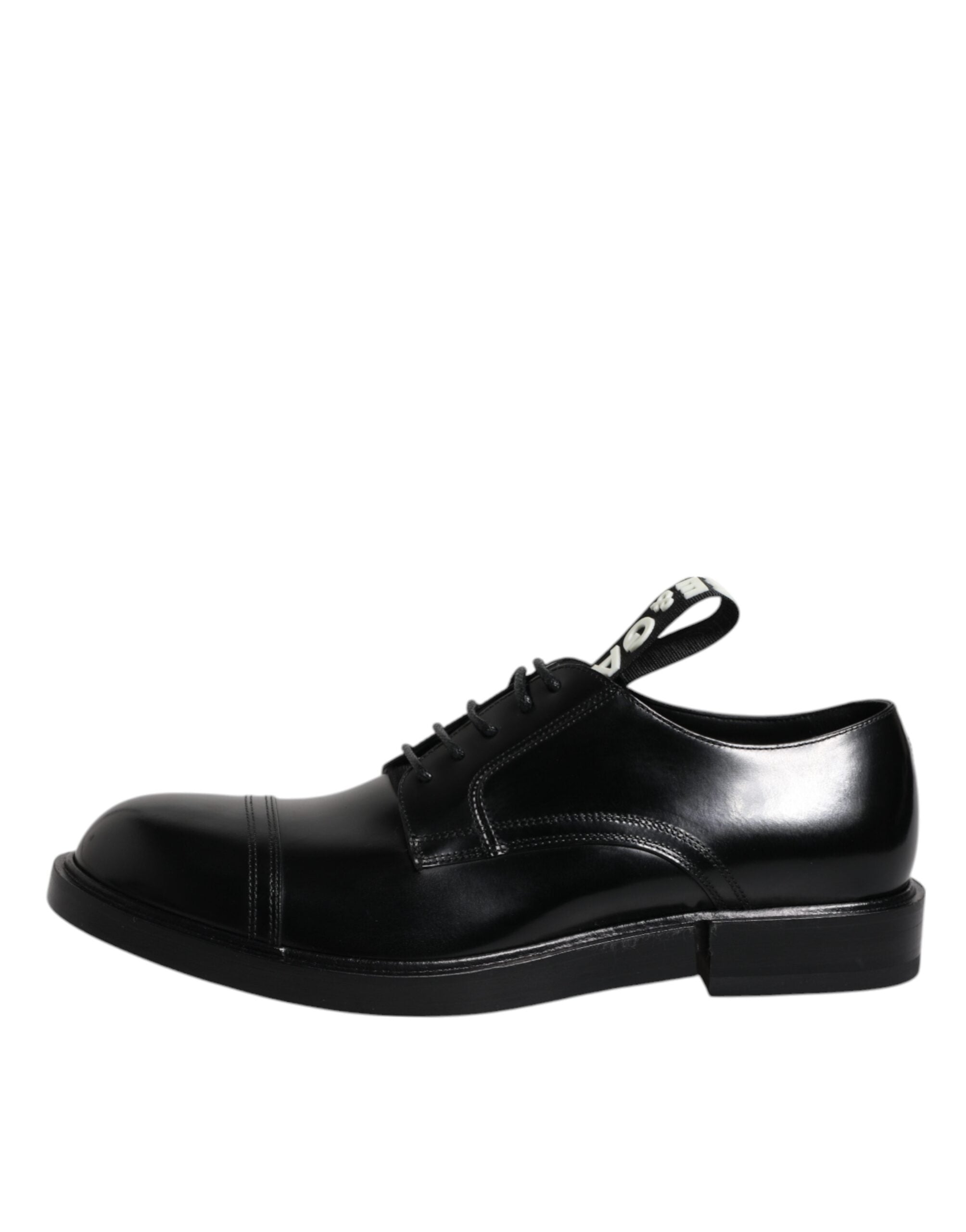 Dolce &amp; Gabbana Black Patent Leather Derby Lace Up Formal Dress Shoes