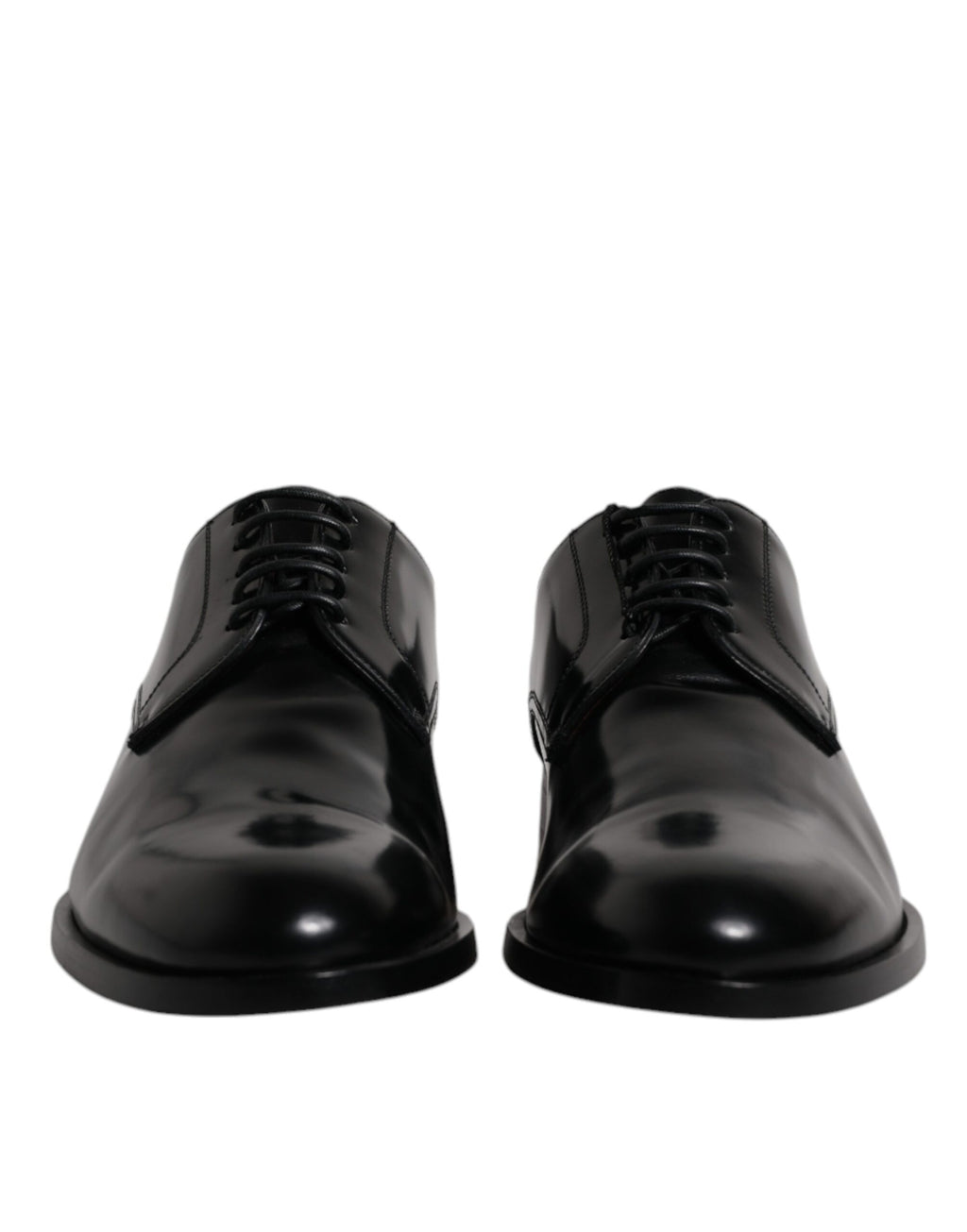 Dolce &amp; Gabbana Black Calfskin Leather Derby Lace Up Formal Dress Shoes