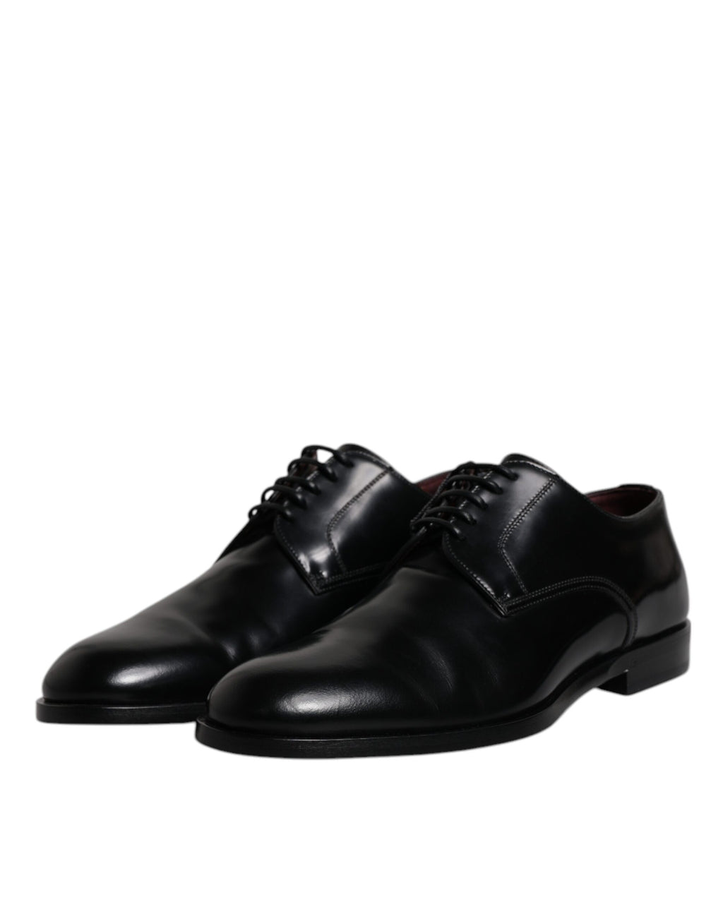 Dolce &amp; Gabbana Black Calfskin Leather Derby Lace Up Formal Dress Shoes