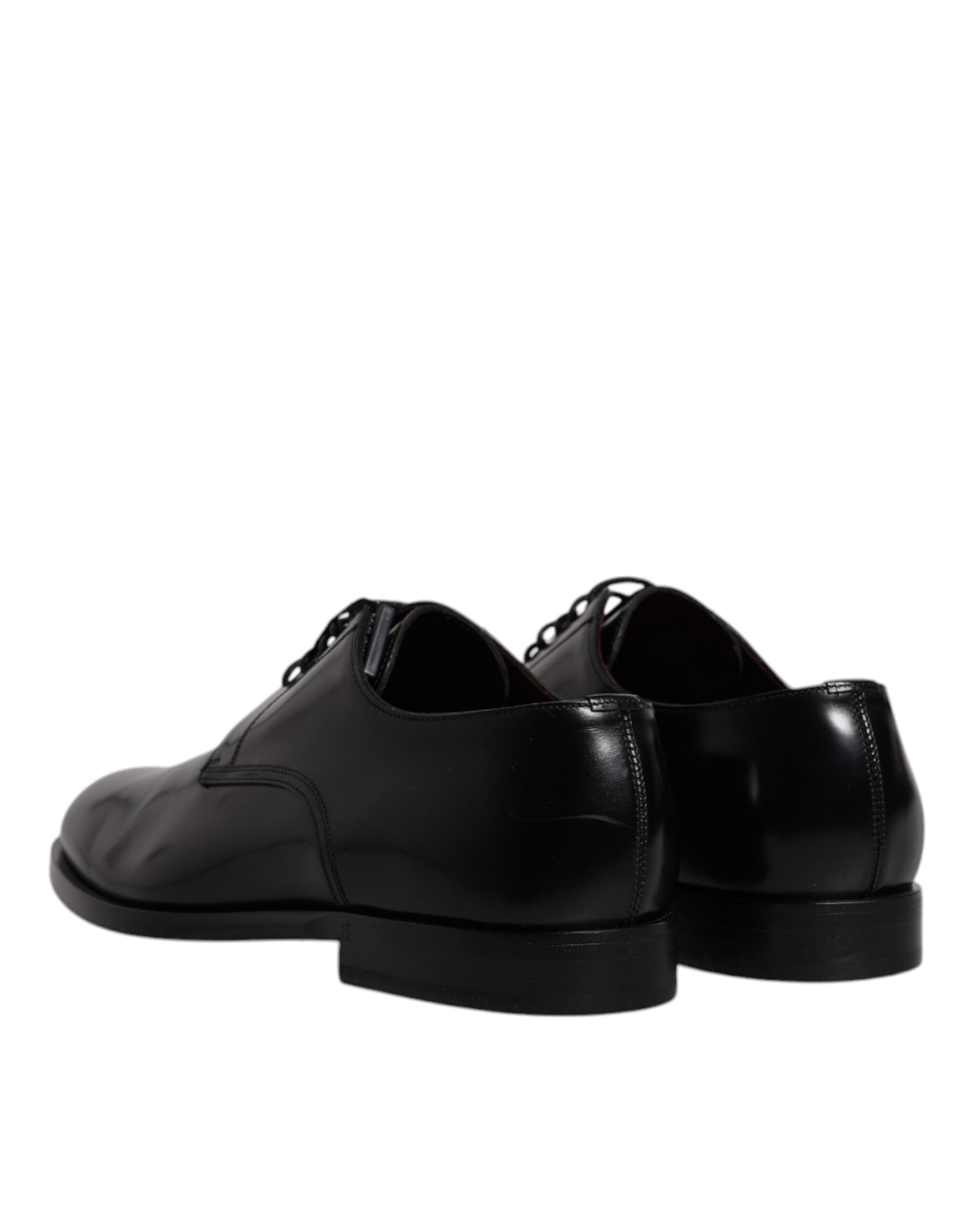 Dolce &amp; Gabbana Black Calfskin Leather Derby Lace Up Formal Dress Shoes