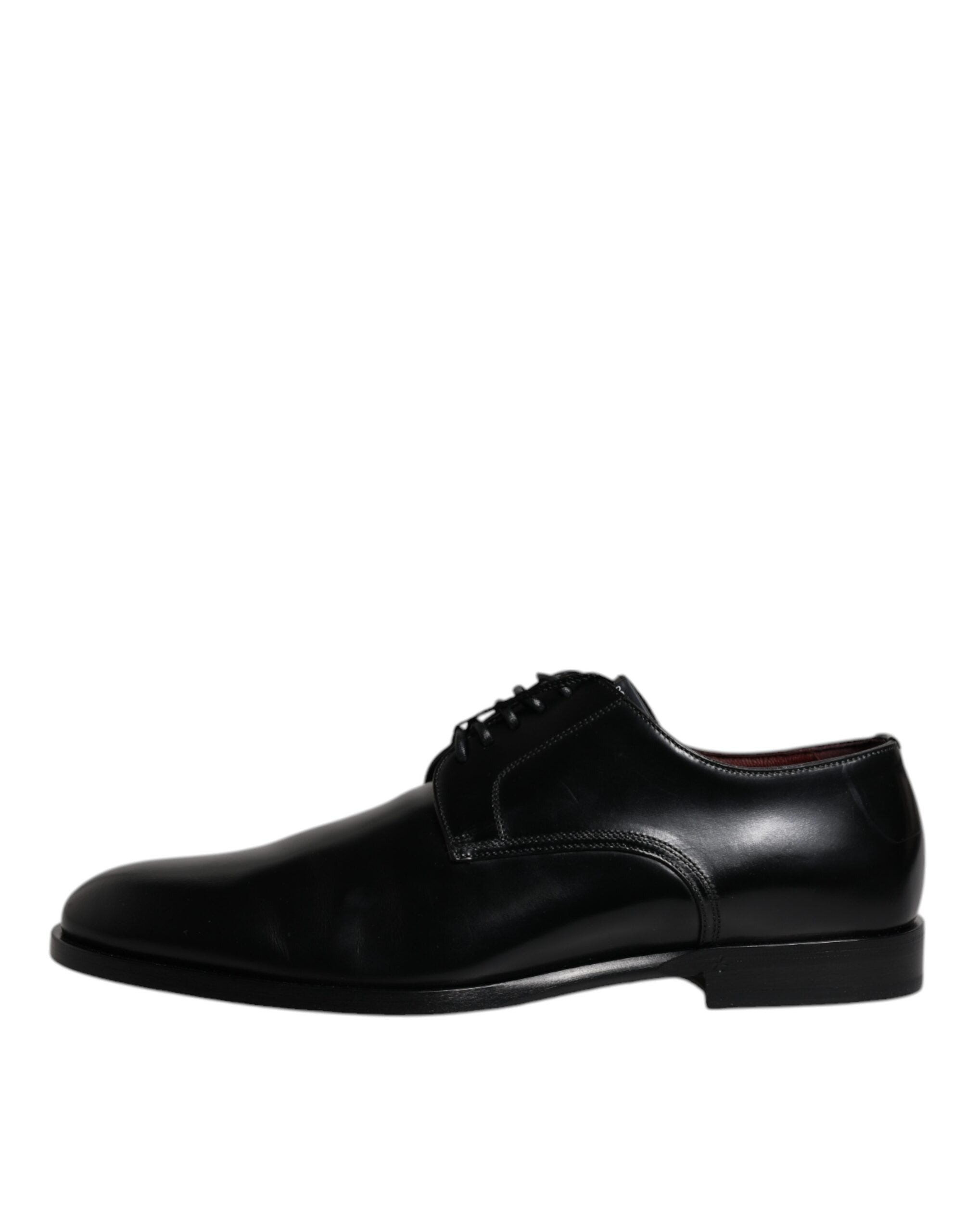 Dolce &amp; Gabbana Black Calfskin Leather Derby Lace Up Formal Dress Shoes
