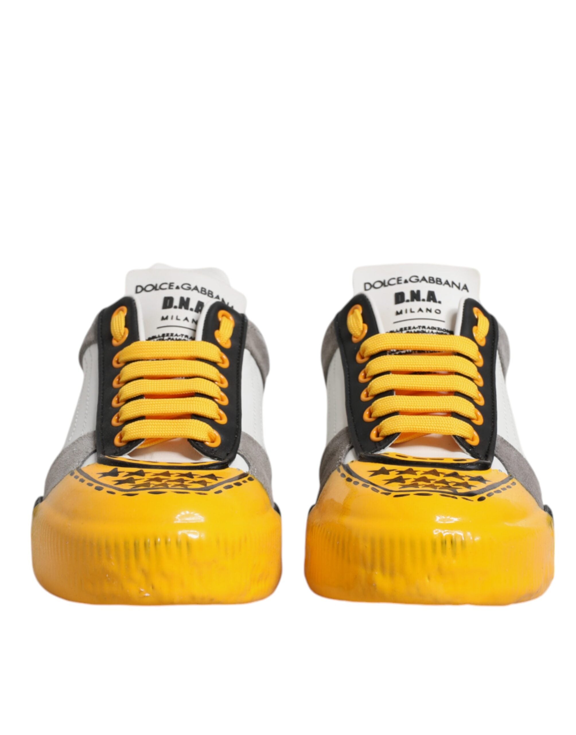 Dolce &amp; Gabbana Multicolor Leather DNA Low Top Sneakers Shoes