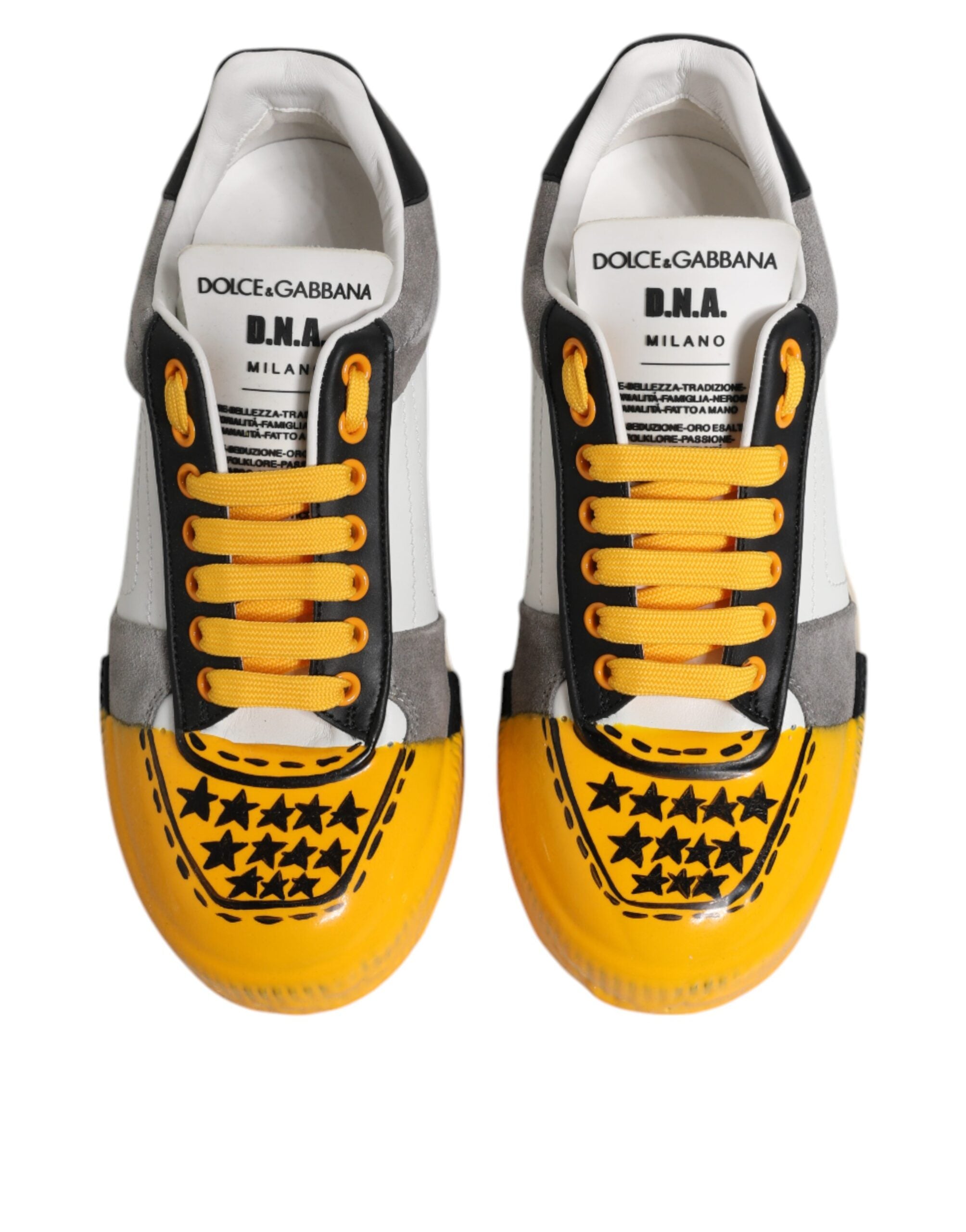 Dolce &amp; Gabbana Multicolor Leather DNA Low Top Sneakers Shoes