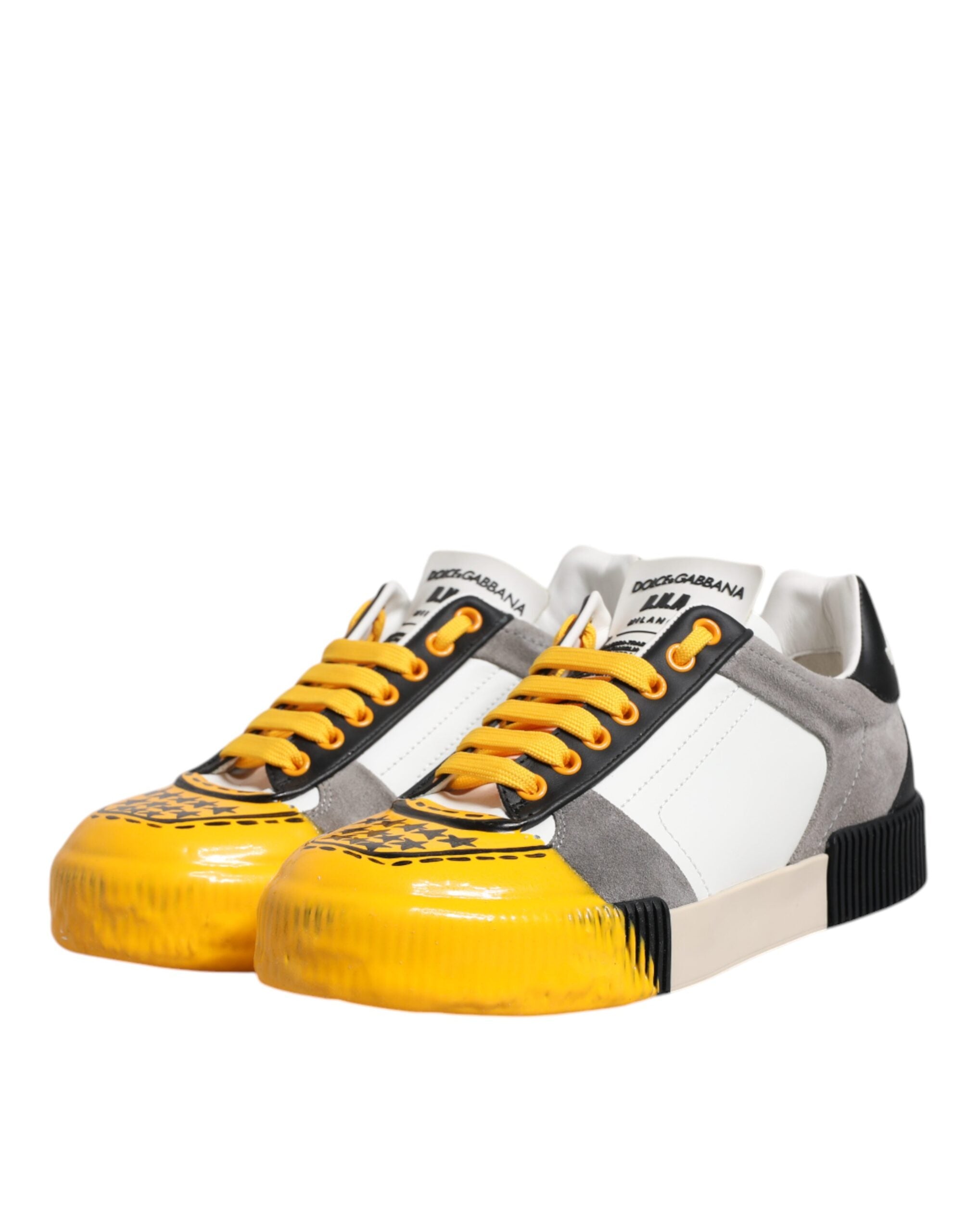 Dolce &amp; Gabbana Multicolor Leather DNA Low Top Sneakers Shoes